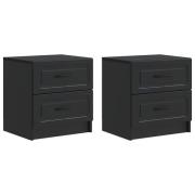 vidaXL Nattduksbord 2 pcs Svart 43 x 34,5 x 44,5 cm Konstruerat trä