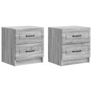 vidaXL Nattduksbord med låda 2 pcs Grå sonoma-ek 43 x 34,5 x 44,5 cm