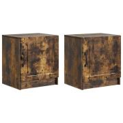 vidaXL Nattduksbord 2 pcs Rökt ek 43 x 34,5 x 47 cm Konstruerat trä
