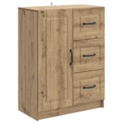 vidaXL Sideboard med låda Artisan-ek 66 x 34,5 x 87 cm Konstruerat trä