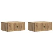 vidaXL Nattduksbord 2 pcs Artisan-ek 49 x 34,5 x 20 cm Konstruerat trä