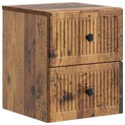 vidaXL Väggmonterat Sängbord med låda Gammalt trä 33 x 34,5 x 40 cm