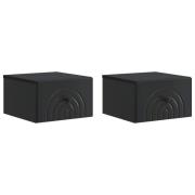 vidaXL Väggmonterat Sängbord med låda 2 pcs Svart 33 x 34,5 x 20 cm
