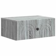 vidaXL Väggmonterat Sängbord med låda Grå sonoma-ek 49 x 34,5 x 20 cm