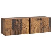 vidaXL Väggmonterad TV-bänk Väggmonterad Gammalt trä 98 x 31 x 30 cm