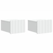vidaXL Väggmonterat Sängbord med låda 2 pcs Vit 33 x 34,5 x 24 cm