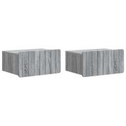 vidaXL Väggmonterat Sängbord 2 pcs Grå sonoma-ek 49 x 34,5 x 24 cm