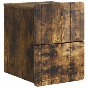 vidaXL Väggmonterat Sängbord Rökt ek 33 x 34,5 x 43 cm Konstruerat trä