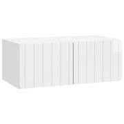 vidaXL Väggmonterad TV-bänk Vit högglans 78,5 x 41 x 30 cm