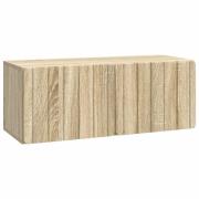 vidaXL Väggmonterad TV-bänk Väggmonterad Sonoma-ek 78,5 x 31 x 30 cm