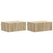 vidaXL Väggmonterat Sängbord 2 pcs Sonoma-ek 49 x 34,5 x 20 cm