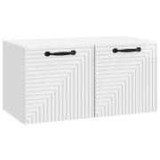 vidaXL Väggmonterad TV-bänk Vit högglans 59,5 x 31 x 30 cm