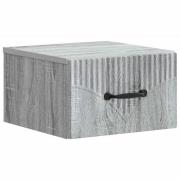 vidaXL Väggmonterat Sängbord med låda Grå sonoma-ek 34,5 x 33 x 20 cm
