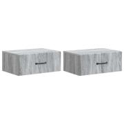vidaXL Väggmonterat Sängbord 2 pcs Grå sonoma-ek 49 x 34,5 x 20 cm