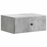 vidaXL Väggmonterat Sängbord med låda Betonggrå 49 x 34,5 x 20 cm