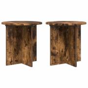 vidaXL Växtställ 2 pcs Rökt ek 40 x 40 x 40 cm Konstruerat trä