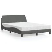 vidaXL Bed with Mattress "Dover" Dark Grey 120x200 cm Fabric