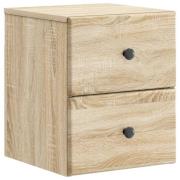 vidaXL Väggmonterat Sängbord med låda Sonoma-ek 34,5 x 33 x 40 cm