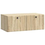 vidaXL Väggmonterad TV-bänk Väggmonterad Sonoma-ek 78,5 x 41 x 30 cm