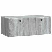 vidaXL Väggmonterad TV-bänk 78,5 x 41 x 30 cm Grå Sonoma