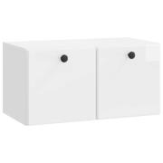vidaXL Väggmonterad TV-bänk Vit högglans 59,5 x 31 x 30 cm