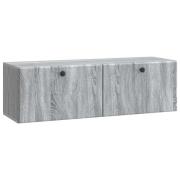vidaXL Väggmonterad TV-bänk 98 x 31 x 30 cm Grå Sonoma Konstruerat trä