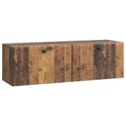 vidaXL Väggmonterad TV-bänk Väggmonterad Gammalt trä 98 x 31 x 30 cm