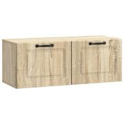 vidaXL Väggmonterad TV-bänk Väggmonterad Sonoma-ek 78,5 x 31 x 30 cm