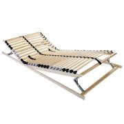 vidaXL Ribbad sängbotten Brun 140 x 190 cm Massivt bokträ