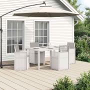 vidaXL Trädgårdsmöbelset med kudde 5 pcs PP