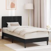 vidaXL Sängram med huvudgavel Svart 90 x 200 cm Sammet