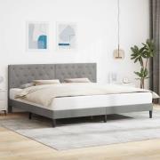 vidaXL Sängram med huvudgavel Ljusgrå 180 x 200 cm Sammet