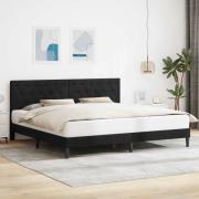 vidaXL Sängram med huvudgavel Svart 200 x 200 cm Sammet