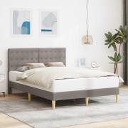 vidaXL Sängram med huvudgavel Taupe 160 x 200 cm Tyg