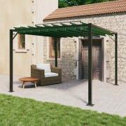vidaXL Gazebo med louvred tak Grön 3 x 3 x 2,14 m Duk och Aluminium