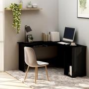 vidaXL Skrivbord L-format svart högglans 120x140x75 cm konstruerat trä