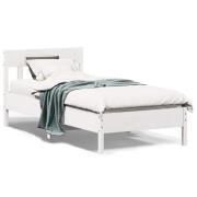 vidaXL Sängram utan madrass vit 100x200 cm massiv furu