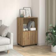 vidaXL Skåp med hjul ek 55x40x91 cm konstruerat trä