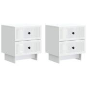 vidaXL Nattduksbord 2 pcs Vit 43 x 34,5 x 47,5 cm Konstruerat trä