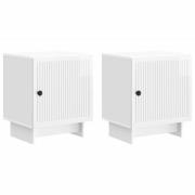 vidaXL Nattduksbord 2 pcs Vit högglans 43 x 34,5 x 50 cm