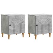vidaXL Nattduksbord 2 pcs Betonggrå 43 x 34,5 x 50 cm Konstruerat trä