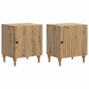 vidaXL Nattduksbord 2 pcs Artisan-ek 43 x 34,5 x 50 cm Konstruerat trä