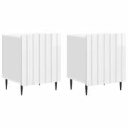 vidaXL Nattduksbord 2 pcs Vit högglans 43 x 34,5 x 52 cm