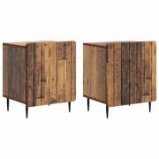 vidaXL Nattduksbord 2 pcs Gammalt trä 43 x 34,5 x 52 cm