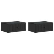 vidaXL Nattduksbord 2 pcs Svart 49 x 34,5 x 20 cm Konstruerat trä