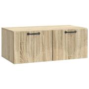 vidaXL Väggmonterad TV-bänk Väggmonterad Sonoma-ek 78,5 x 41 x 30 cm