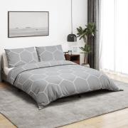 vidaXL Bäddset grå 225x220 cm bomull