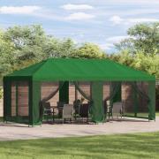 vidaXL Paviljong med väggar 6 x 3 m Grön Polyester och Stål 190