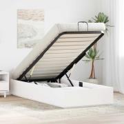 vidaXL Ottoman Sängram Vit 90 x 190 cm Massivt furu