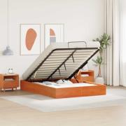 vidaXL Bäddsoffa med förvaring VaxBrun 140 x 200 cm Massivt furu